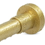 Gold Shower Curtain Rod 32-80 Inch(2.7-6.6ft), Non Slip, Never Rust, No Drill Stainless Steel Spring Tension Shower Rod, Telescoping Curtain Rod for Bathroom Window Living Room